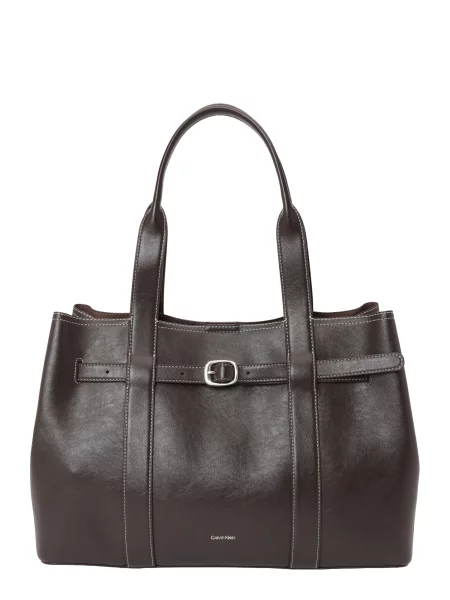 Calvin Klein Geantă Buckle Medium Work Tote maro