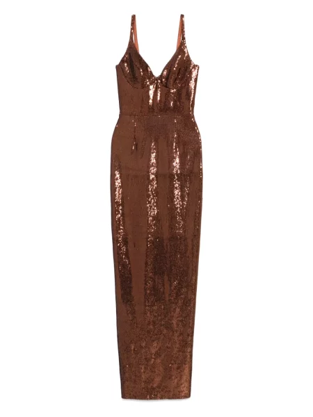 Rochie Silk Love & Lace de mătase de costum maro