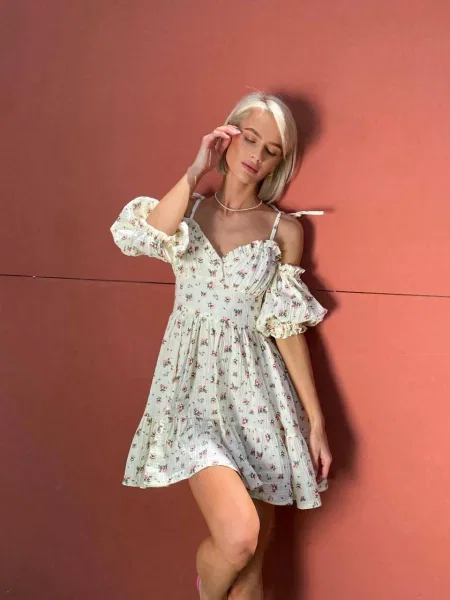 Сукня міні Milirud софтшел білий