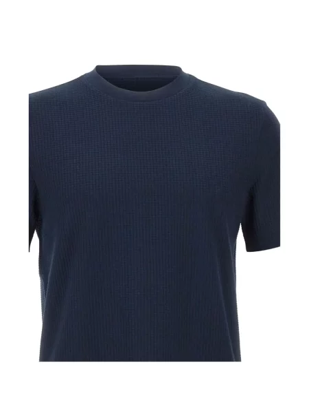 Tricou Boss în carouri din jacard albastru