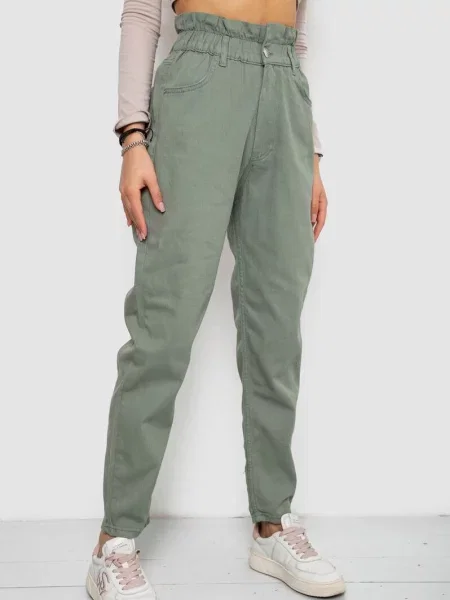 Джинси мом Ager оливковий