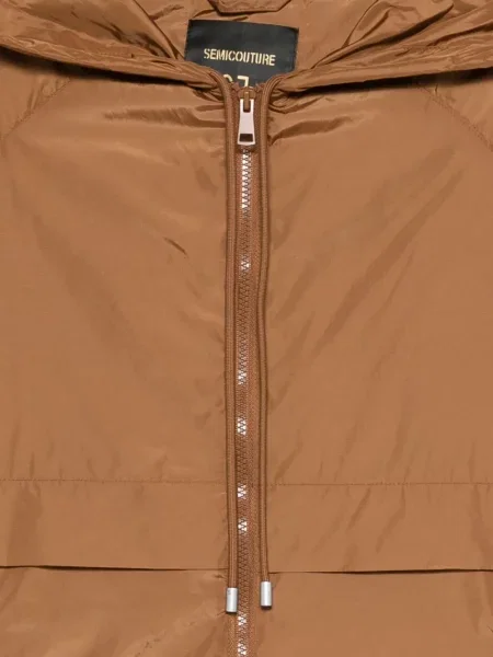 Geacă Semicouture cu glugă maro