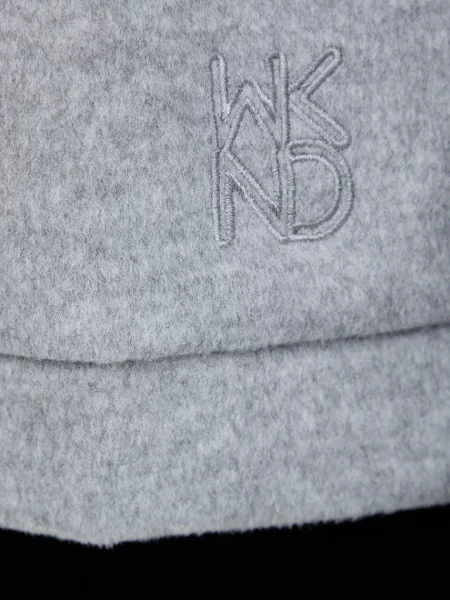 Шерстяной однотонный свитер Weekend Max Mara с капюшоном серый