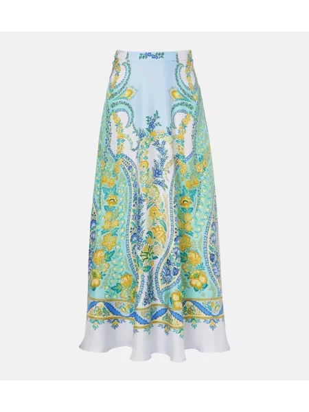 Fusta maxi Etro de mătase cu model floral