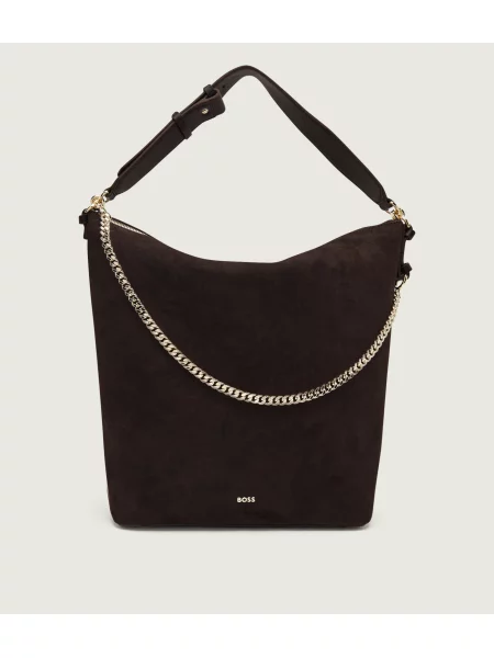 BOSS BLACK Shopper táska Yelena | hasított bőr barna