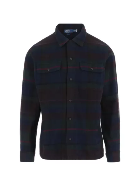 Καρό πουκάμισο Polo Ralph Lauren φανελένιο κλασικό μπλε