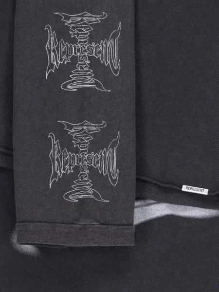 Lung tricou Represent cu imagine negru