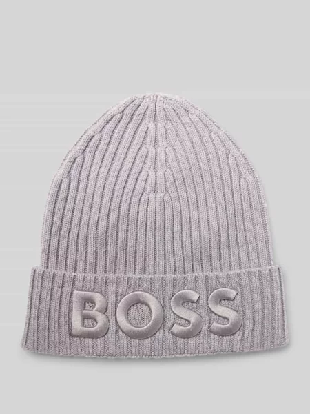 BOSS czapka wełniana szary
