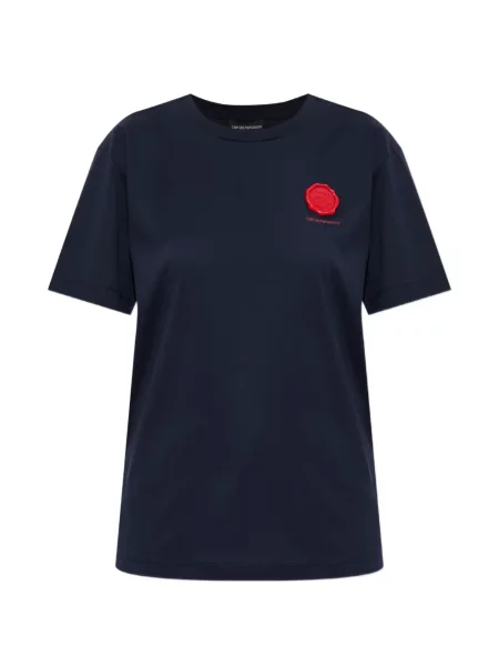 Tricou Emporio Armani din jerseu albastru