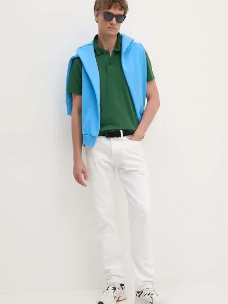 Tricou polo Lacoste verde