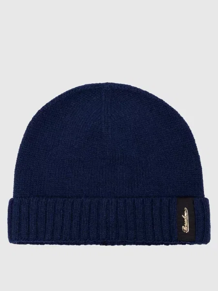 Шапка з кашеміру з логотипом Borsalino синя