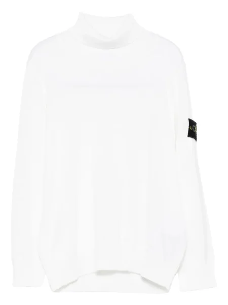 Sweter z golfem dziecięcy Stone Island biały