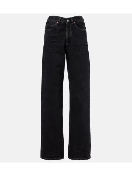 Blugi Saint Laurent cu talie înaltă negru