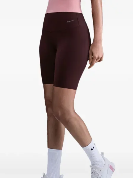 Pantaloni scurți Nike alergare cu talie înaltă în carouri albastru