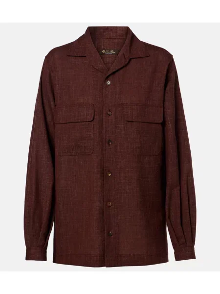 Cămașă Loro Piana de lână bordo
