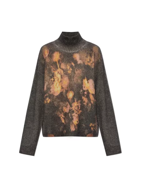 Lniany sweter Diesel szary