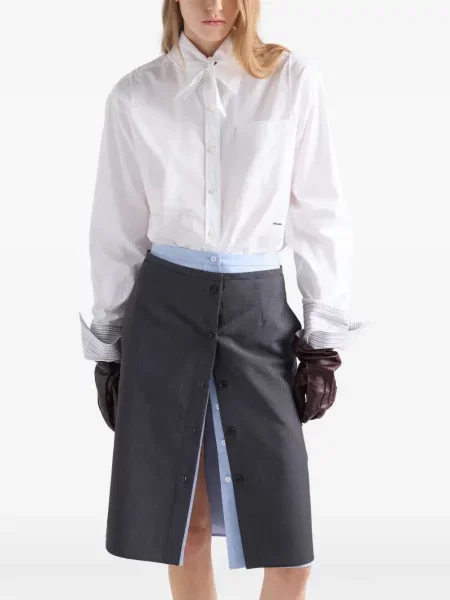 Cămașă Prada din poplin alb