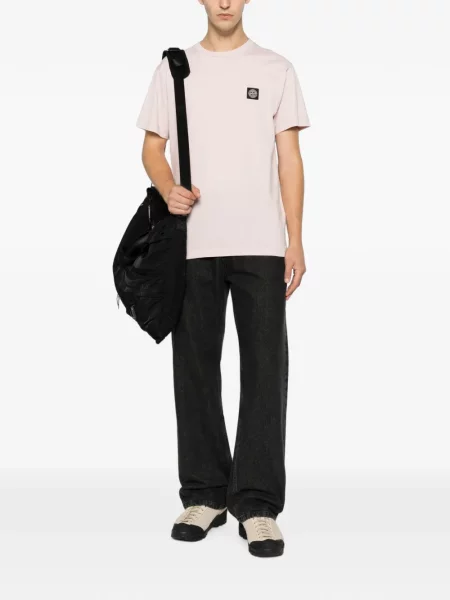 Tricou Stone Island cu strasuri roz