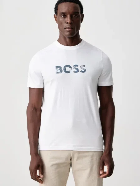 BOSS Orange tricou pentru bărbați din Te_Effect alb