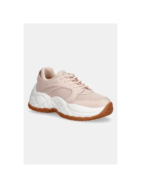 Sneakersy Armani Exchange skórzane różowe