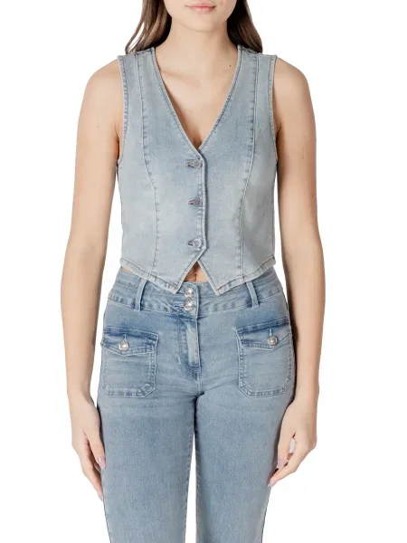 Kamizelka jeansowa Morgan niebieska