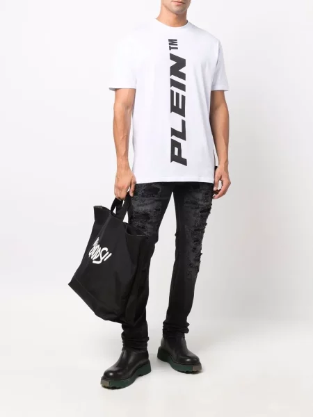 Raštuotas marškinėliai Philipp Plein balta