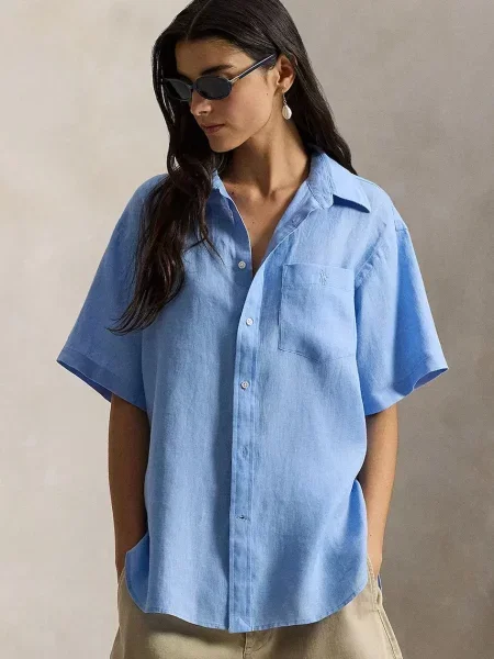 Polo Ralph Lauren cămașă de in albastru