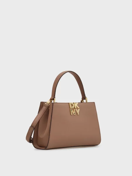 Шкіряна сумка Dkny коричнева