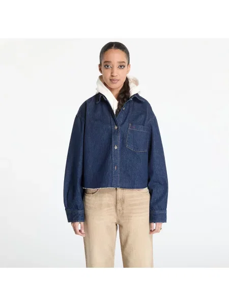 Jacket Tommy Jeans Cropped Denim Shirt Jacket Denim M modra