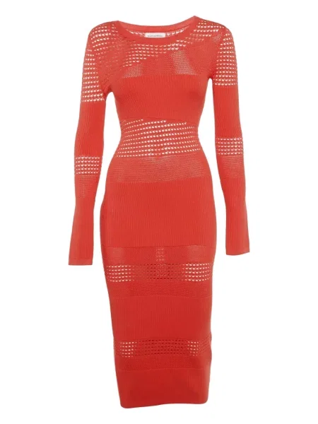 Dzianinowa maksi sukienka maxi Lovers + Friends garniturowa pomarańczowa