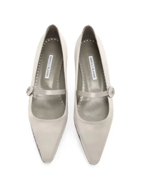 Balerini Manolo Blahnik cu cataramă gri