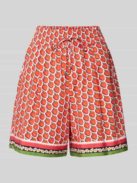 Bermudy o kroju relaxed fit z zakładkami w pasie Marc Cain