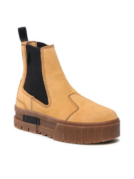 Замшевые ботинки челси Puma бежевые