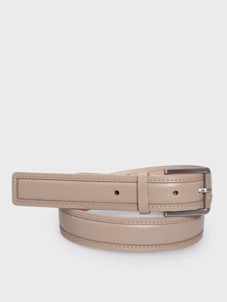 Шкіряний ремінь Calvin Klein бежевий