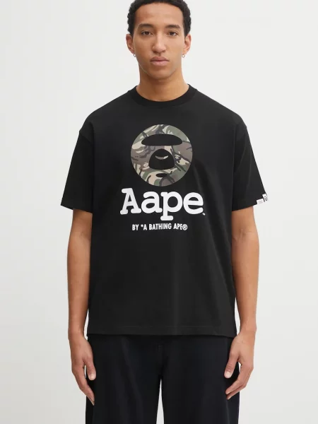 AAPE tricou din Basic cu imprimeu negru