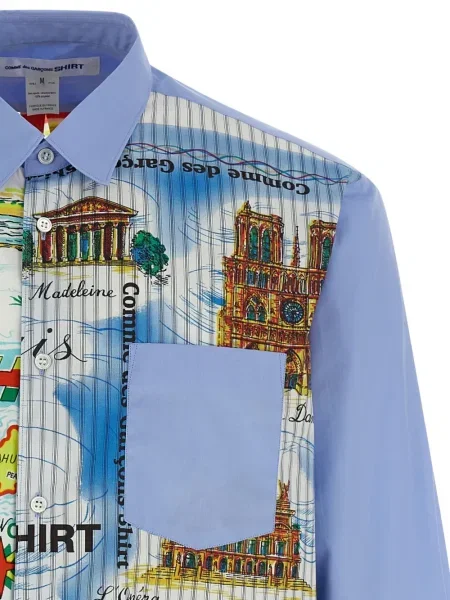 Cămașă Comme Des Garçons Shirt cu imagine albastru