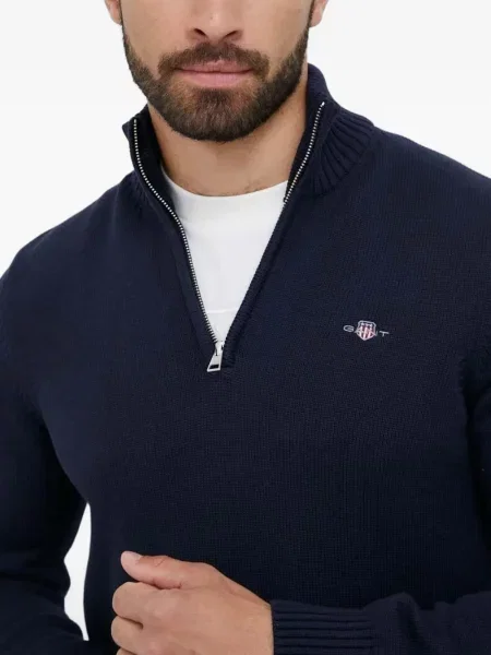 Pulover Gant cu broderie negru