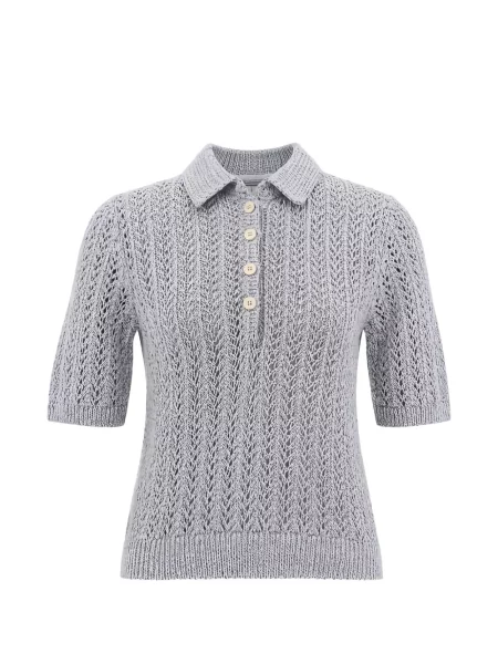 Tricou polo Eleventy tricotate gri