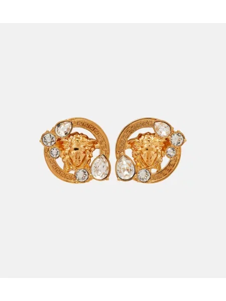 Cercei Versace de cristal auriu