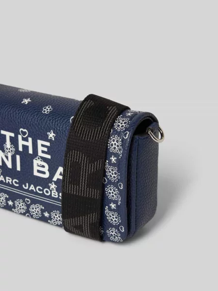 Torba na ramię z naturalnej skóry z skóry bydlęcej Marc Jacobs granatowa