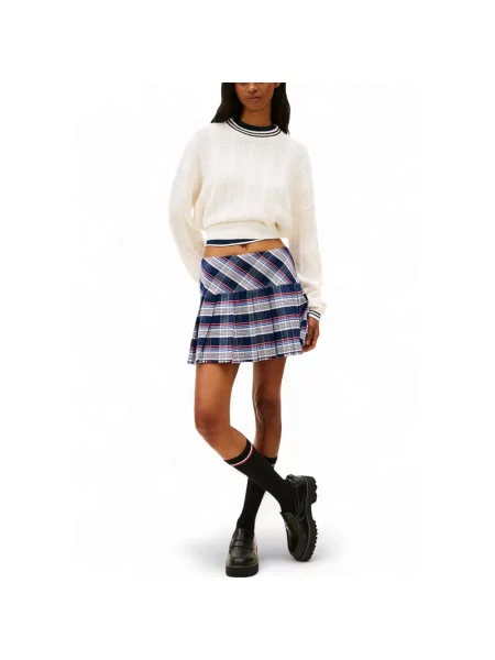 Dzianinowy sweter Tommy Jeans beżowy