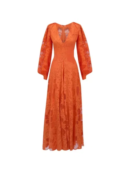 Rochie midi Gemy Maalouf drapată până la genunchi de costum portocaliu