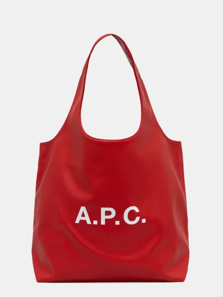 Shopperka A.p.c. skórzana czerwona