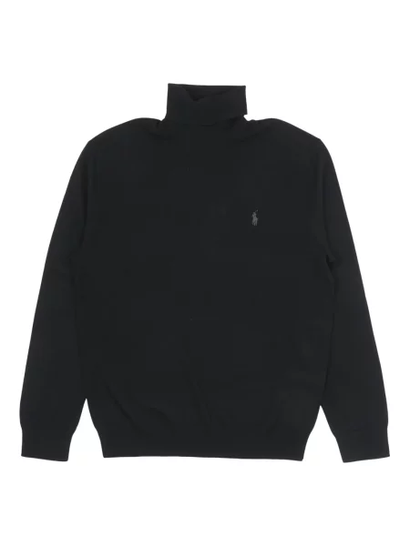 Golf sweter z golfem Polo Ralph Lauren wełniany czarny