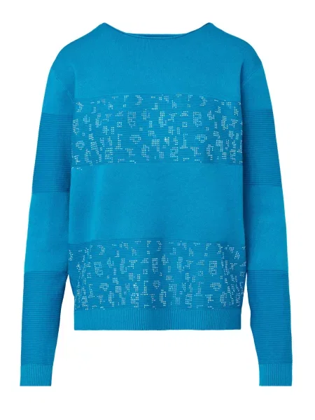 Quiosque Pulover albastru marin alb