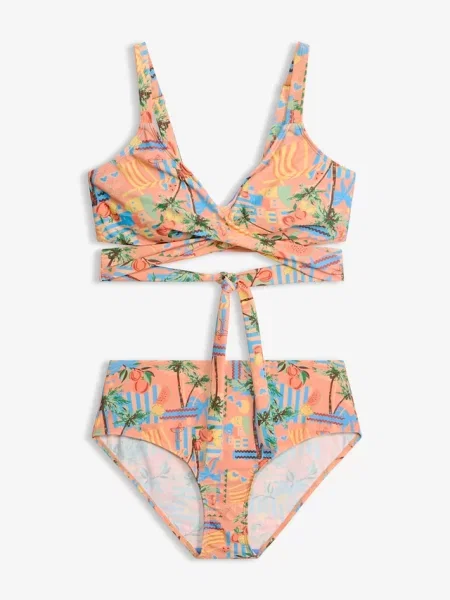Kopertowe bikini bustier 2 części czerwone