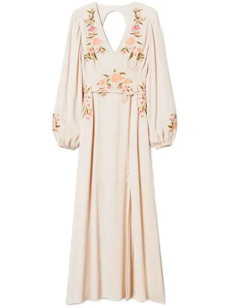 Rochie maxi Twinset cu broderie cu model floral de costum