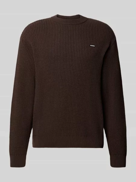 Sweter z dzianiny z mieszanki bawełny z naszywką z logo w kroju regular fit Review