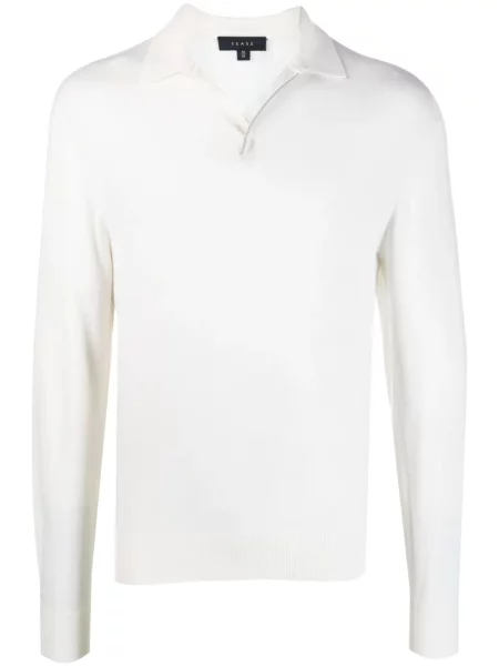Поло тениска Sease от мерино вълна бяло