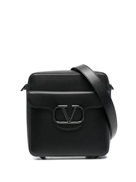 Geantă Valentino Garavani din piele negru